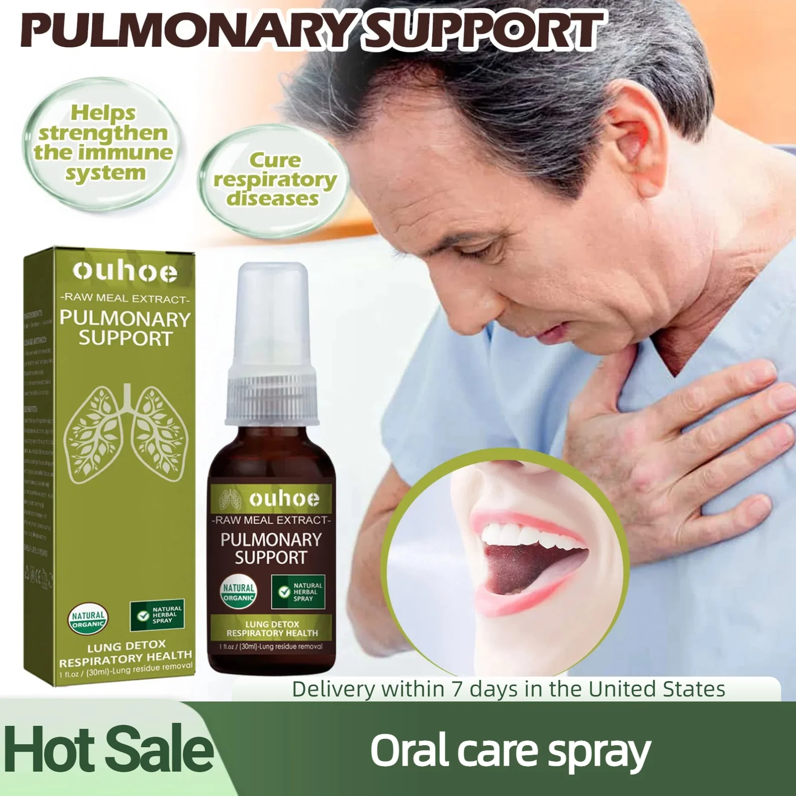 2pcs Oral Care Herbal Spray To Freshen Breath,Clear Mucus Improve Dry Mouth and Support Respiratory Health.Oral PH Balance Spray