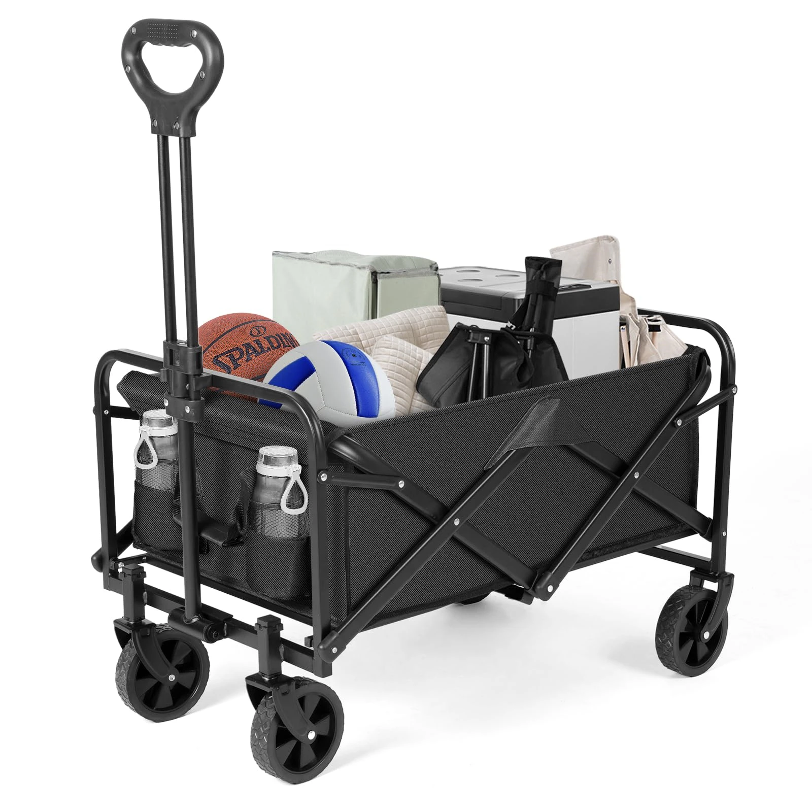 

Outdoor Camping Cart Portable Foldable Large Capacity Multifunctional Adjustable Handcart Camping Cart Beach Handle Picnic Cart