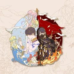 Anime Love and Deepspace Rafayel Cosplay Curve Matching Brooch Cartoon Breastpin Badge Pin Emblem Bauble Adorn Xmas Gift