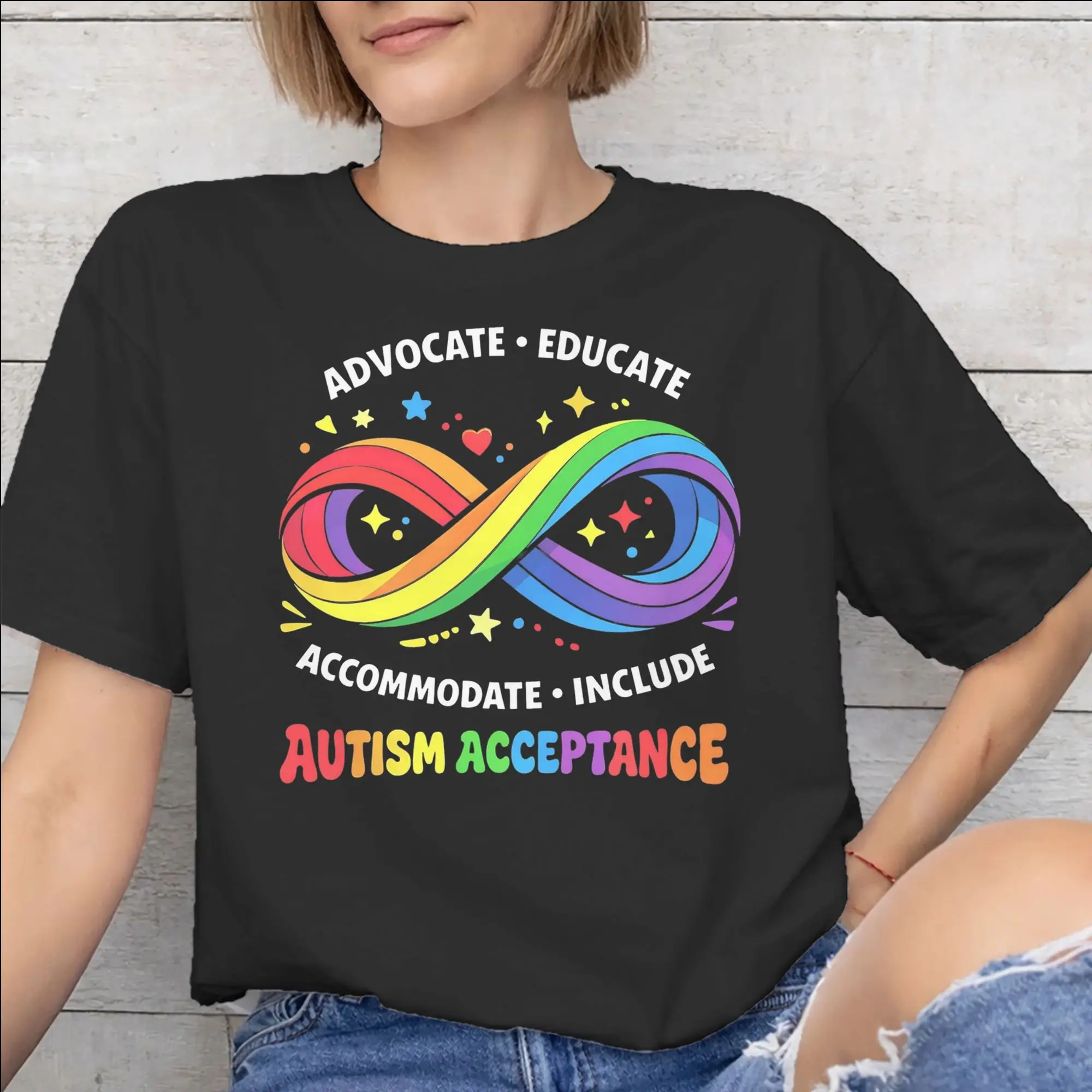 Fashion Autism Awareness Respect Love Support  T Shirt for Men Women  100% Cotton Tee Shirt Short Sleeve Clothing