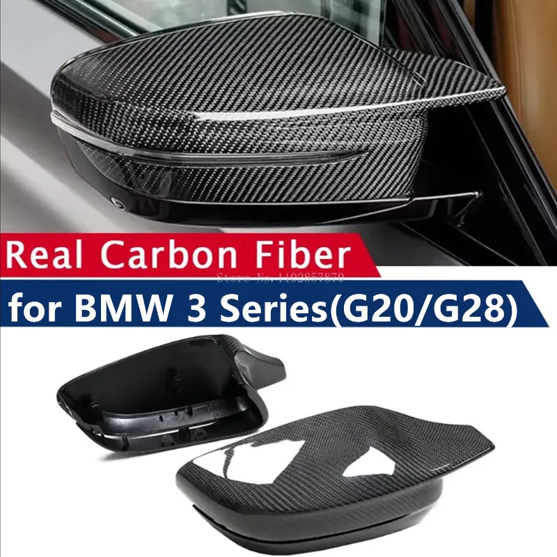 M3 Style Rearview Mirror Cover Cap LHD for BMW 3 Series G20 G28 2020-2024 Carbon Fiber Side Mirror Shell Frame Case Protector