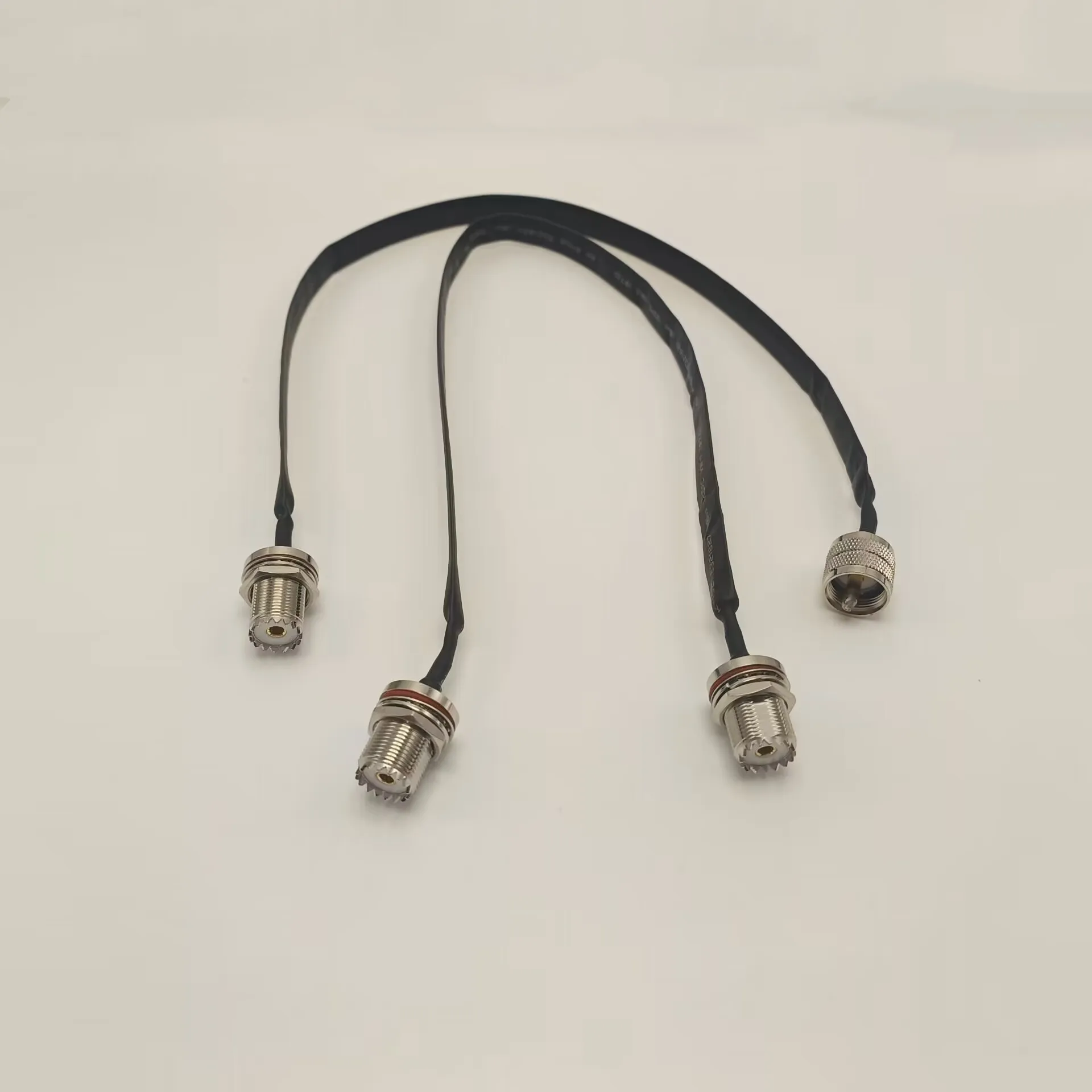 Door/Window Pass Through Flat Line RF Coaxial Cable SO239 PL259 UHF Male to UHF Female Jack RF Coax Pigtail Extension Cord  50 O