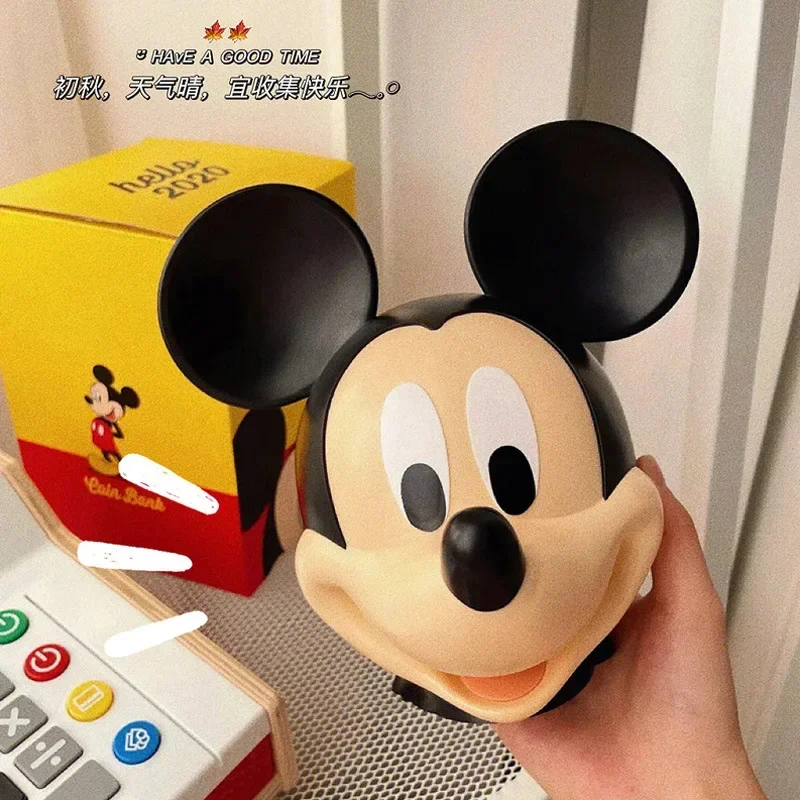 Mickey Mouse Action Figure Model Plastics Piggy Bank Anime Child Toys Donald Duck Cartoon Doll Saving Pot Change Jar Decoration