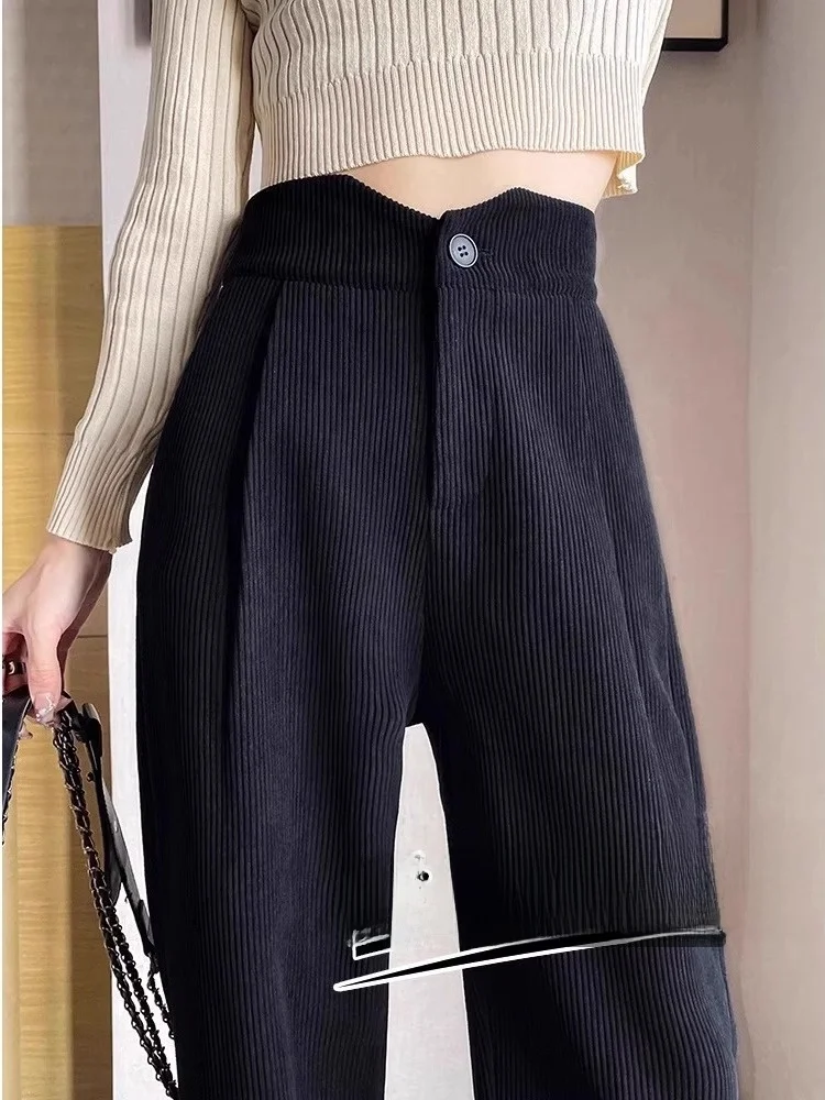 

Женские зимние широкие брюки из вельвета с начесом, утепленные, струящиеся, стройнящие, удлиненные, в пол