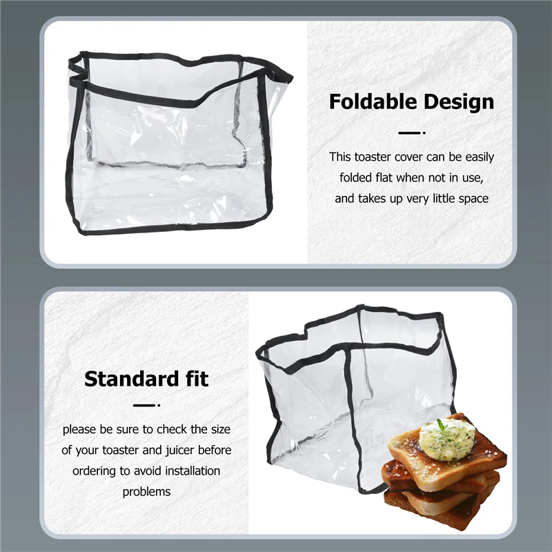 ABKR-토스터 오븐 먼지 커버 주방 기기 커버 투명 아침 식사 기계 토스터 커버 접이식 먼지 커버
