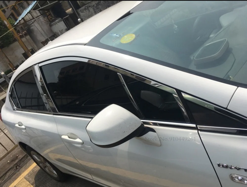 

10 шт., накладки на окна из нержавеющей стали для Honda Civic 9, 2012, 2013, 2014, 2015