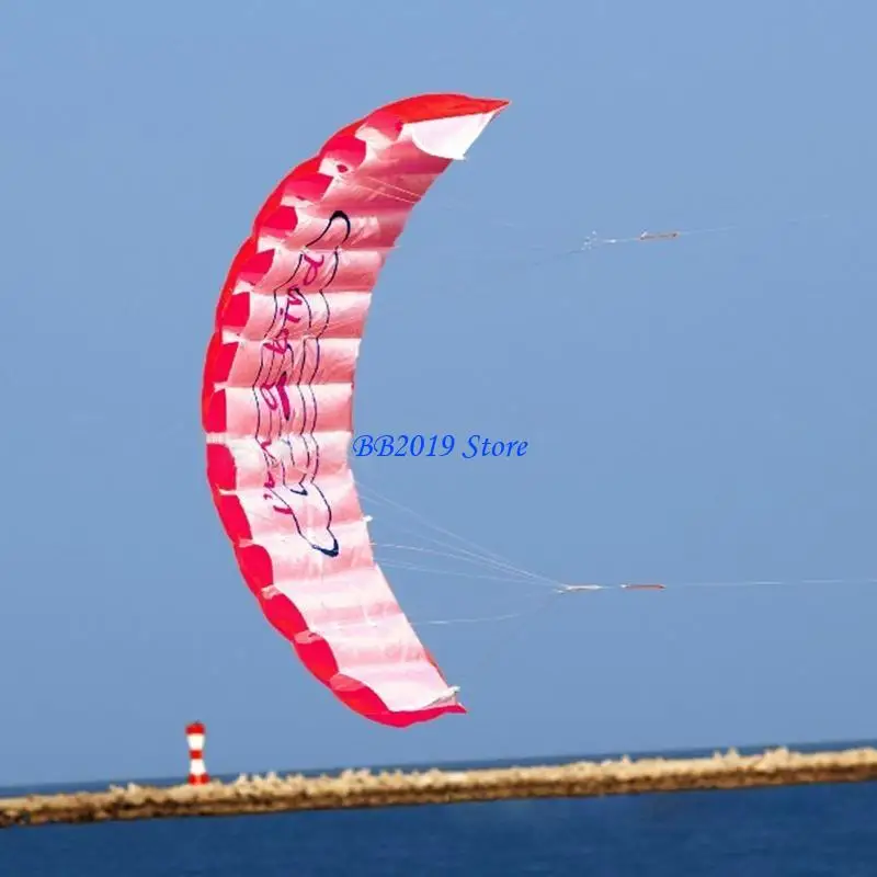 Q0KB 55 Hiện tại Surfing Stunt Stunt Diều mềm cho trẻ dễ dàng bay cho W/ 2x 30M String Winder Tương tác Bãi biển Bãi biển G