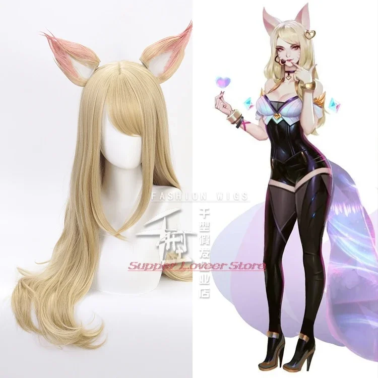 Spiel lol Geist Blüte ahri cosplay kda enges Kostüm sexy Mädchen Anime Kleid Overalls Party Halloween Anzüge Perücke Ohren