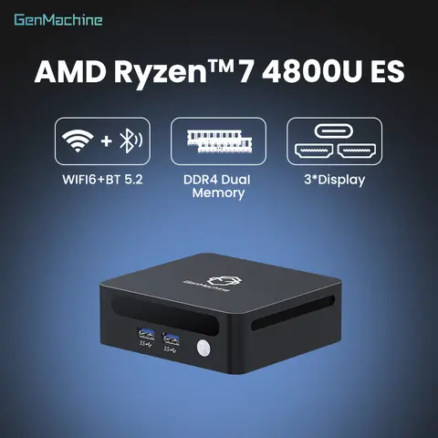 WiFi6 게이밍 PC 컴퓨터 미니 PC 게이밍 GenMachine 미니 PC AMD Ryzen 4800U ES CPU 윈도우 11 DDR4 3200Mhz