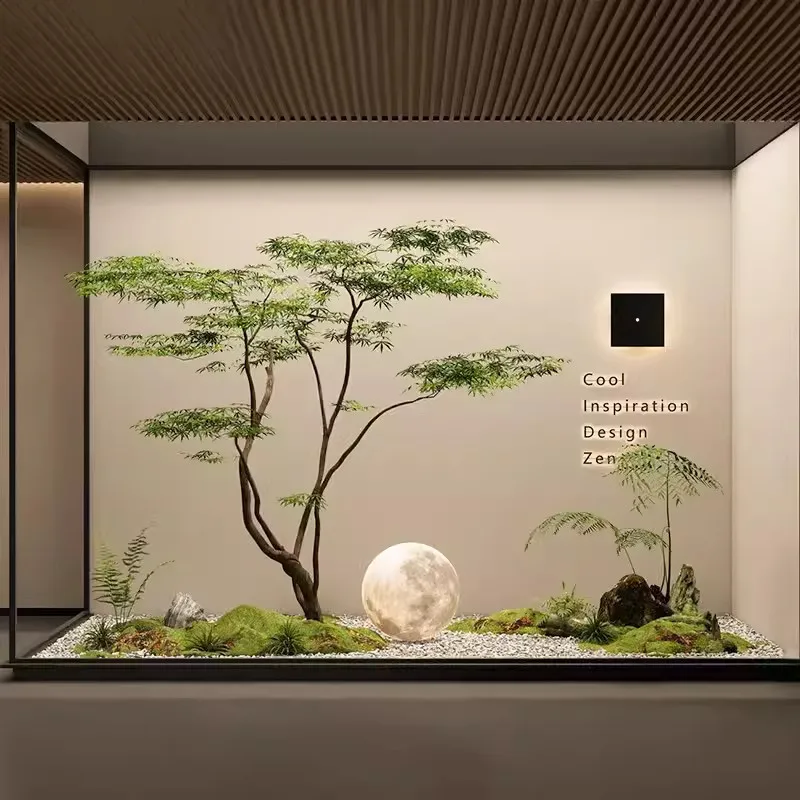 Green Maple Biomimetic Plant Decoration Set, Suitable for Indoor/outdoor Use