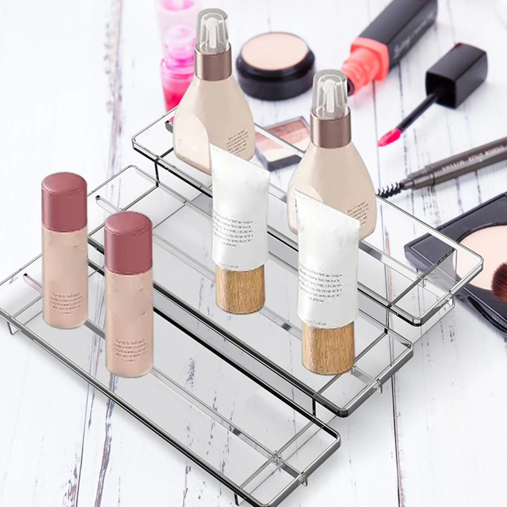 

3-Tier Clear Spice Rack Kitchen Seasoning Organizer Makeup Storage Holder For Closet Cabinet Desktop Lipstick Stand