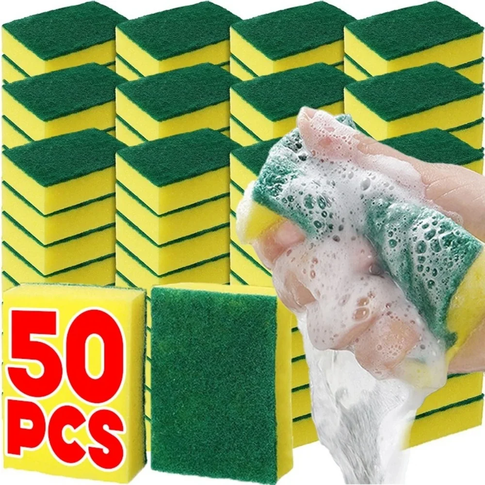 Esponja mágica de doble cara, esponja de limpieza de óxido altamente absorbente, depurador de ollas antiarañazos para utensilios de cocina, herramienta de limpieza del fregadero