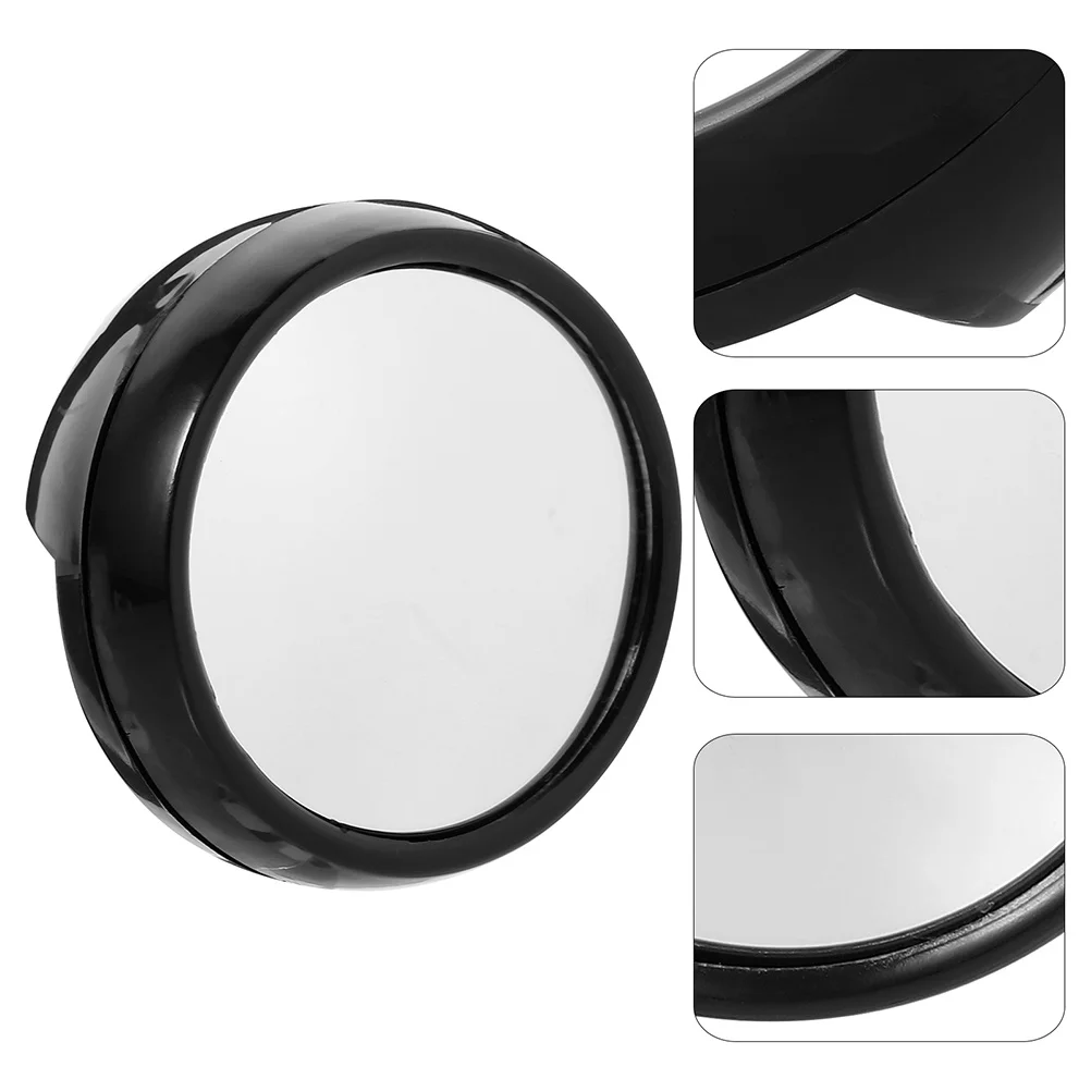 

3 Pcs Black Computer Rear View Mirror Magnifying Clip On Acrylic PC Material Office Desk Cubicle Accessories Easy Install Safe