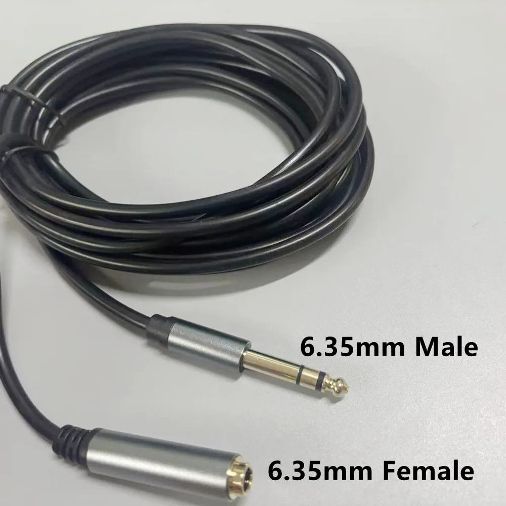 6.35mm Audio Extension Cable 1.8M/3M/5M Male To Female 1/4 Inch Stereo Audio Cord for Electric Guitar Mixer, Amplifier, Speaker