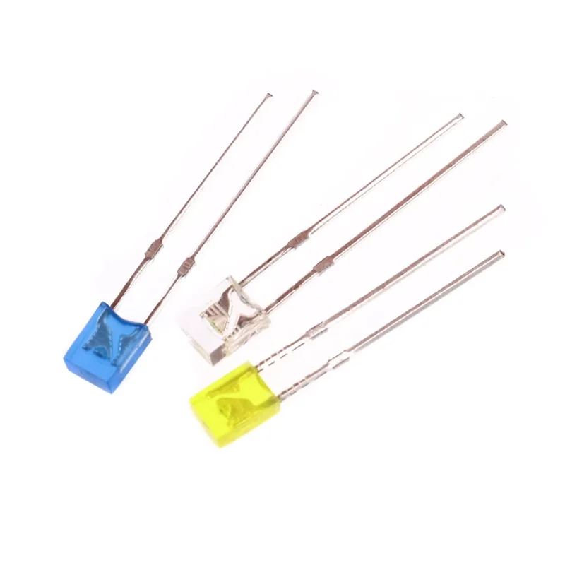 100 stücke 2x3x4mm quadratische LED 234 weiß rot gelb grün blau Leuchtdiode Mehrzweck elektronische Lampe DIY Kit 2*3*4