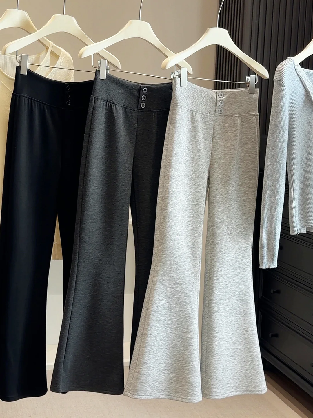 

Женские повседневные брюки для йоги с высокой талией, облегающие, эластичные, слегка расклешенные, прямого кроя, весна-осень, новинка