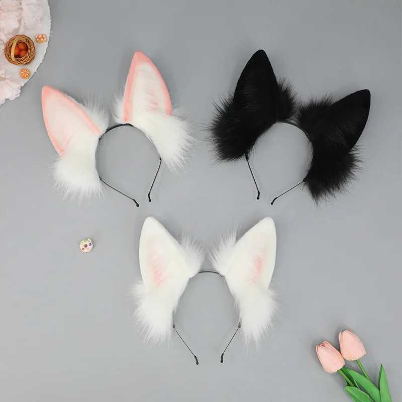 Oreilles d'animaux artificielles pour filles, bande de sauna, accessoires de cosplay, cheveux de renard, bande dessinée juste, mignon