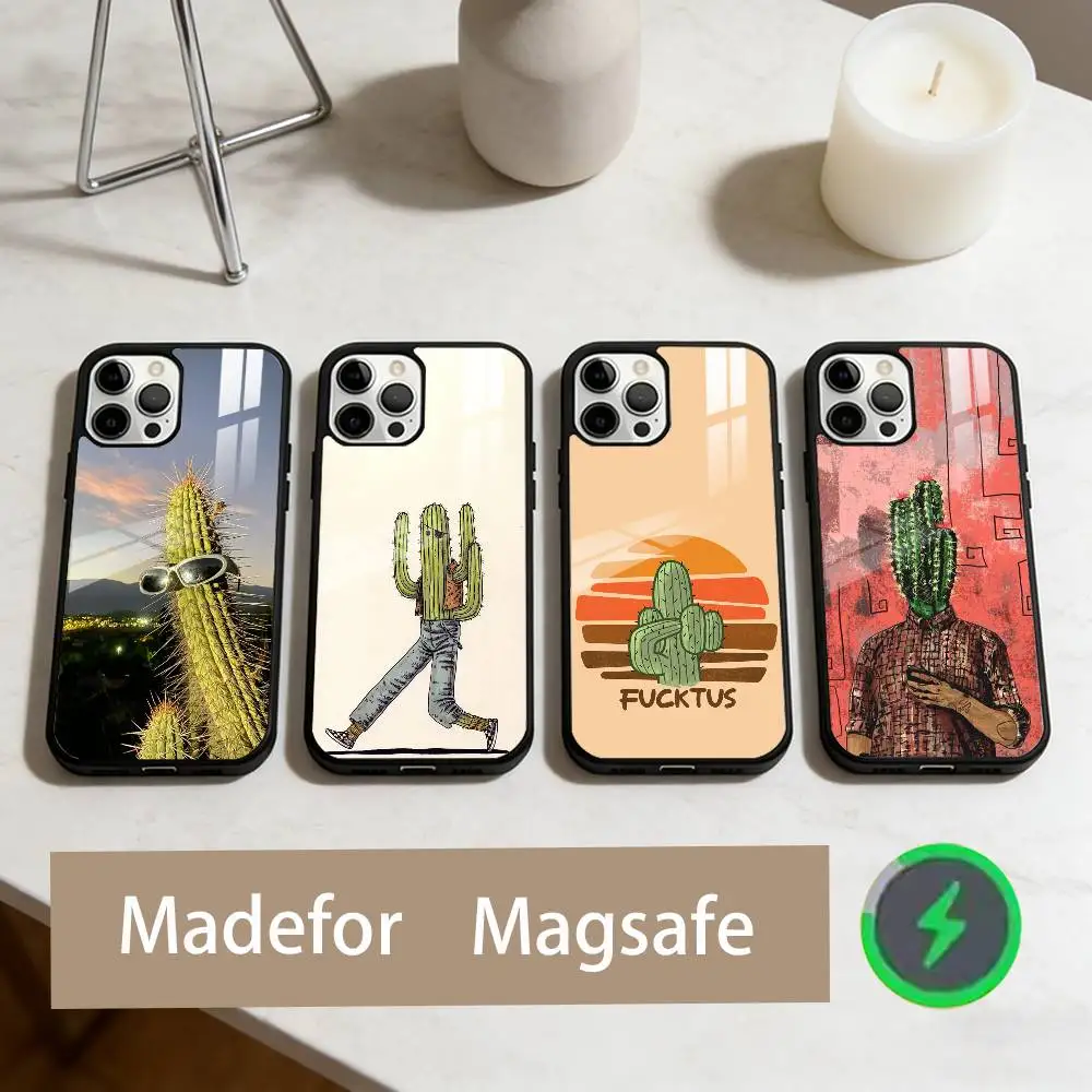 

C-Cactus Phone Case For iPhone17,16,15,14,13,12,11 Plus,Pro Max Magnetic For Magsafe Wireless Charging