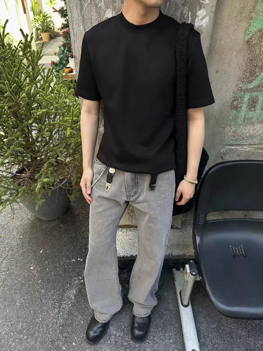 

Американские ретро-джинсы из цементной ткани с широкими штанинами для мужчин, прямые, свободного кроя, с эффектом драпировки, винтажные, со средней посадкой, длинные.