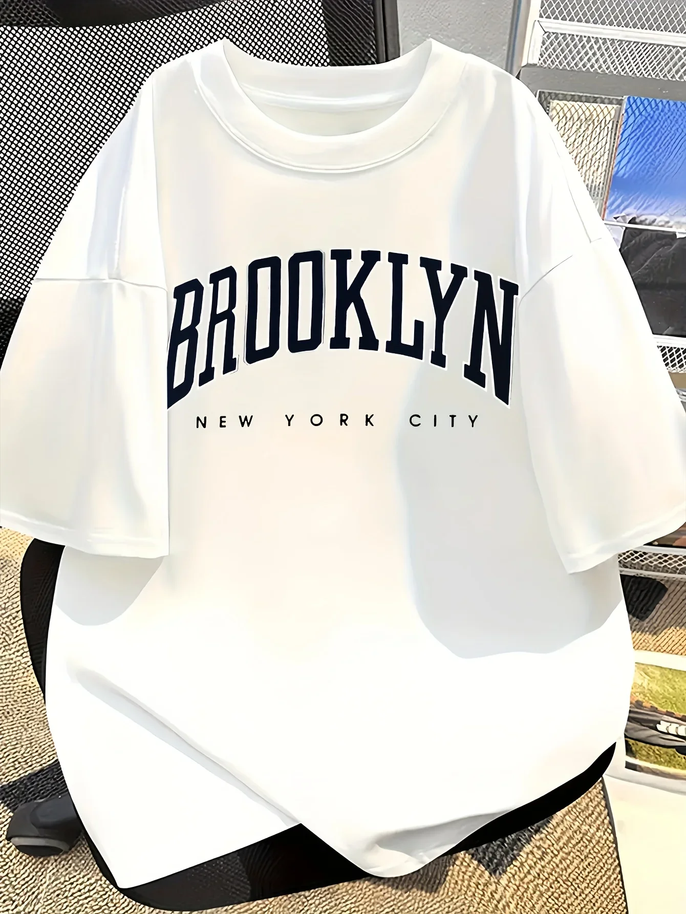 Men's 100% Cotton Brooklyn NYC Print T-shirt Oversized Casual Daily Streetwear Tee