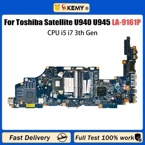 VCUAA LA-9161P K 000141040   K 000136100   Do płyty głównej laptopa Toshiba Satellite U940 U945 z procesorem i5