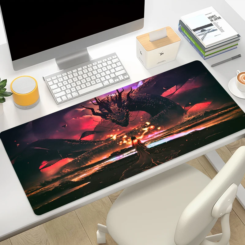 Dragon Mouse Pad Large Desk Mat Computer and Office Deskpad Keyboard Gaming Mats Xxl Mousepad Gamer Deskmat Playmat Cabinet Pads