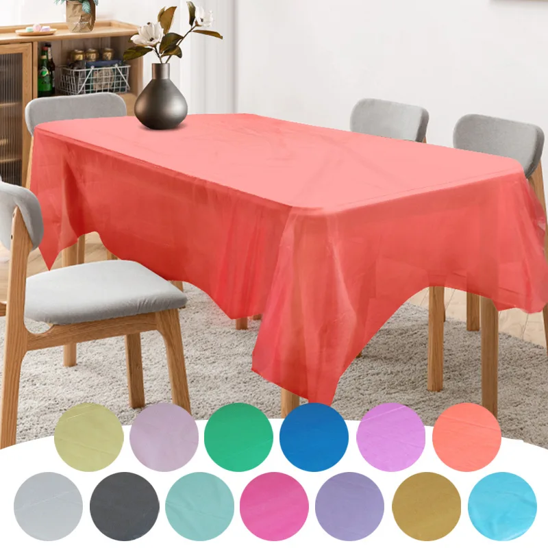 1pc toalhas de mesa reutilizáveis 137x183cm bpa livre plástico mesa de jantar pano para festas piquenique acampamento toalhas de mesa descartáveis