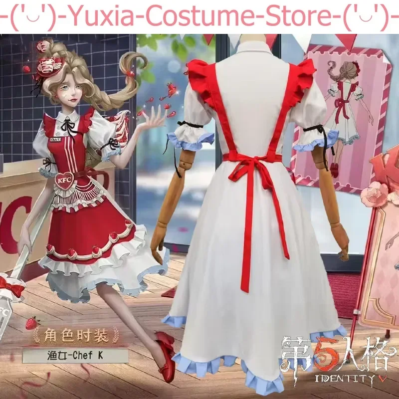 Identidade V Grace Nami Chef K Game Suit para mulheres, doce vestido de empregada, fantasia cosplay, festa de Halloween, roupa de RPG