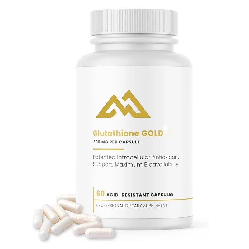 S-Acetyl Glutathione Gold Capsules 300 มก. -60 มก. แคปซูลมังสวิรัติสูตรเข้มข้นไม่มีแมกนีเซียมหรือกรดสเตียริก