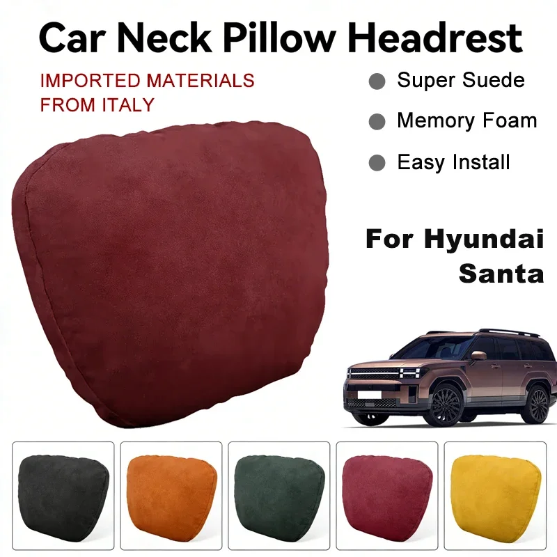 

Italy Suede Car Neck Rest Pillow For Hyundai Santa Seat Head Neck Support Cushion Auto Interior Accessories