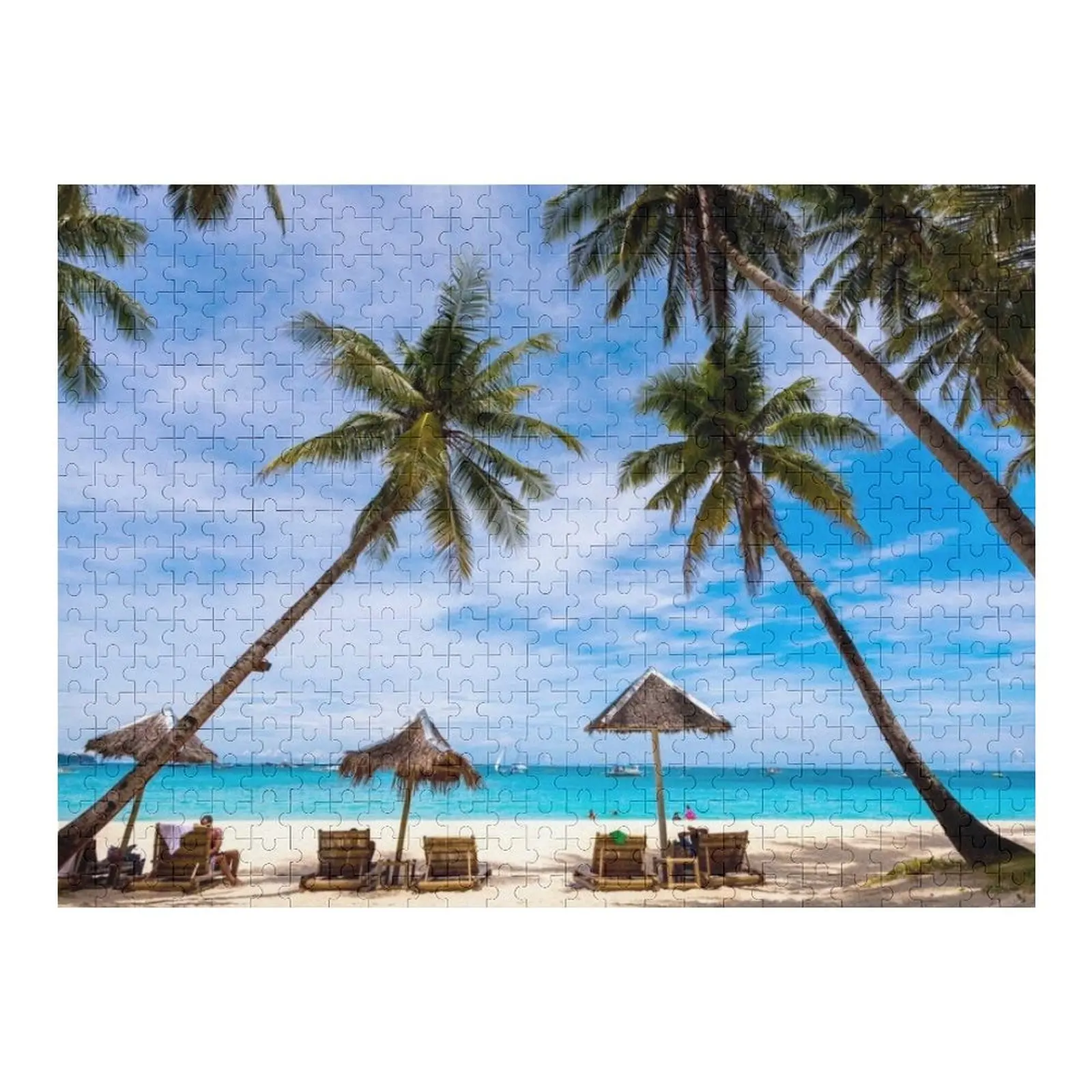 

Boracay beach on a sunny day Jigsaw Puzzle Personalized Baby Toy Customizable Gift Wood Photo Personalized Puzzle