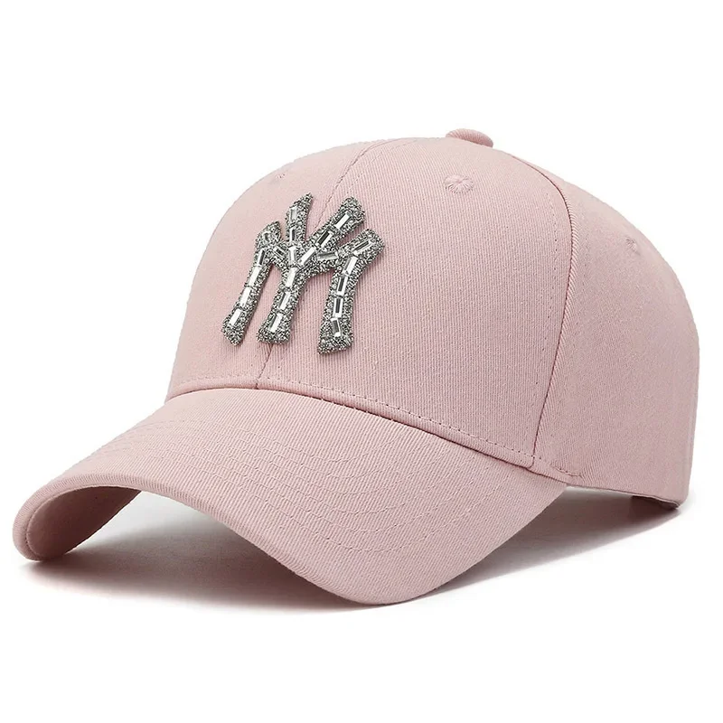 Casquette de Baseball en Coton Solide pour Homme et Femme, Chapeau de Soleil, Classique, Rétro, Lettres en Diamant, Réglable, dehors, Loisirs, Été