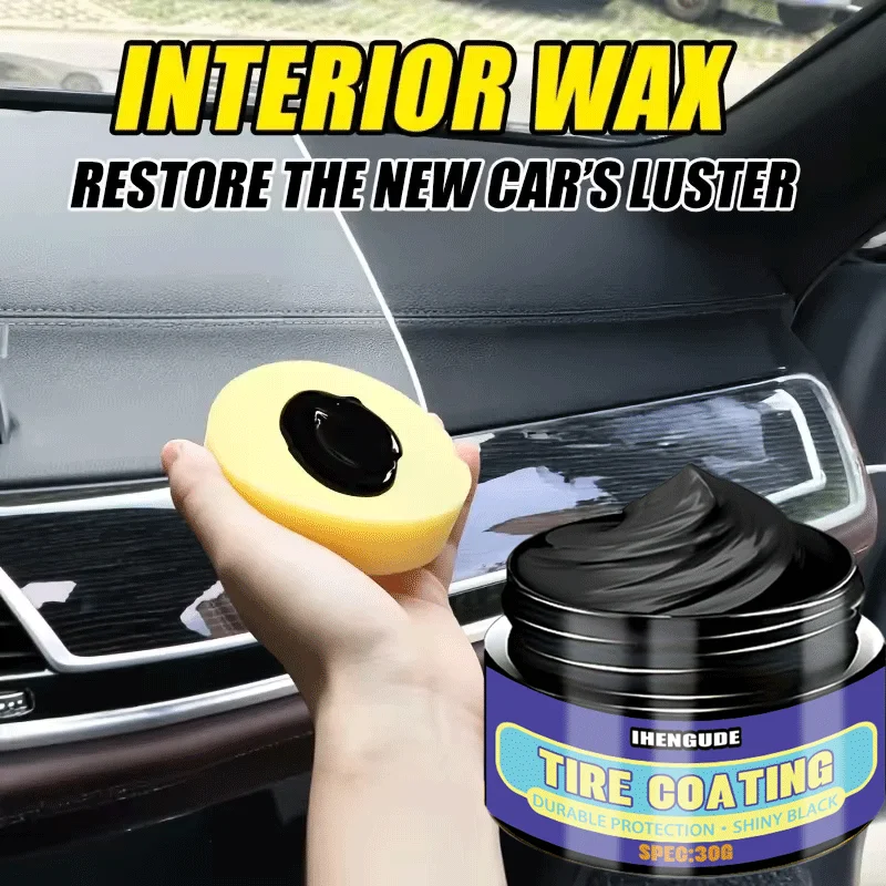 Tire coating, tire lubricating wax - High-gloss rubber surface protector, with tire gloss applicator,Smooth surface,tire details