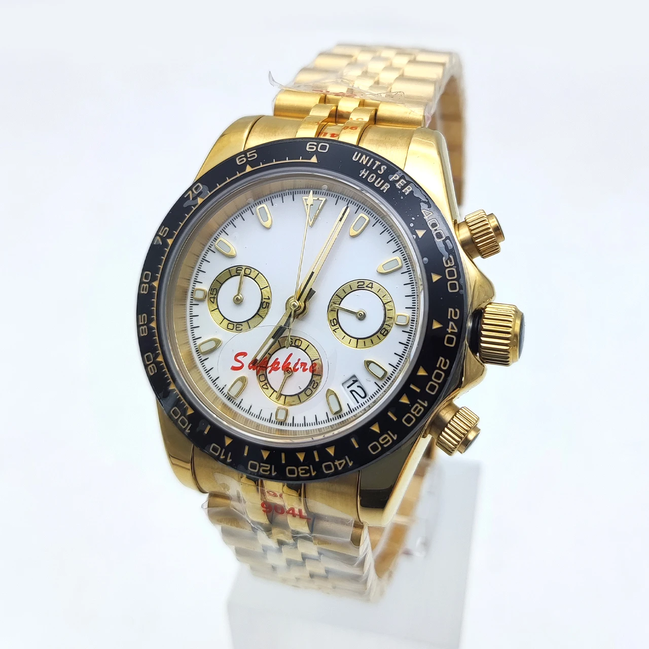 

39MM Gold Quartz Watch Men Watches Quartz Business Watches VK63 Mens Luxury Watch Men Chronograph Watch for Men