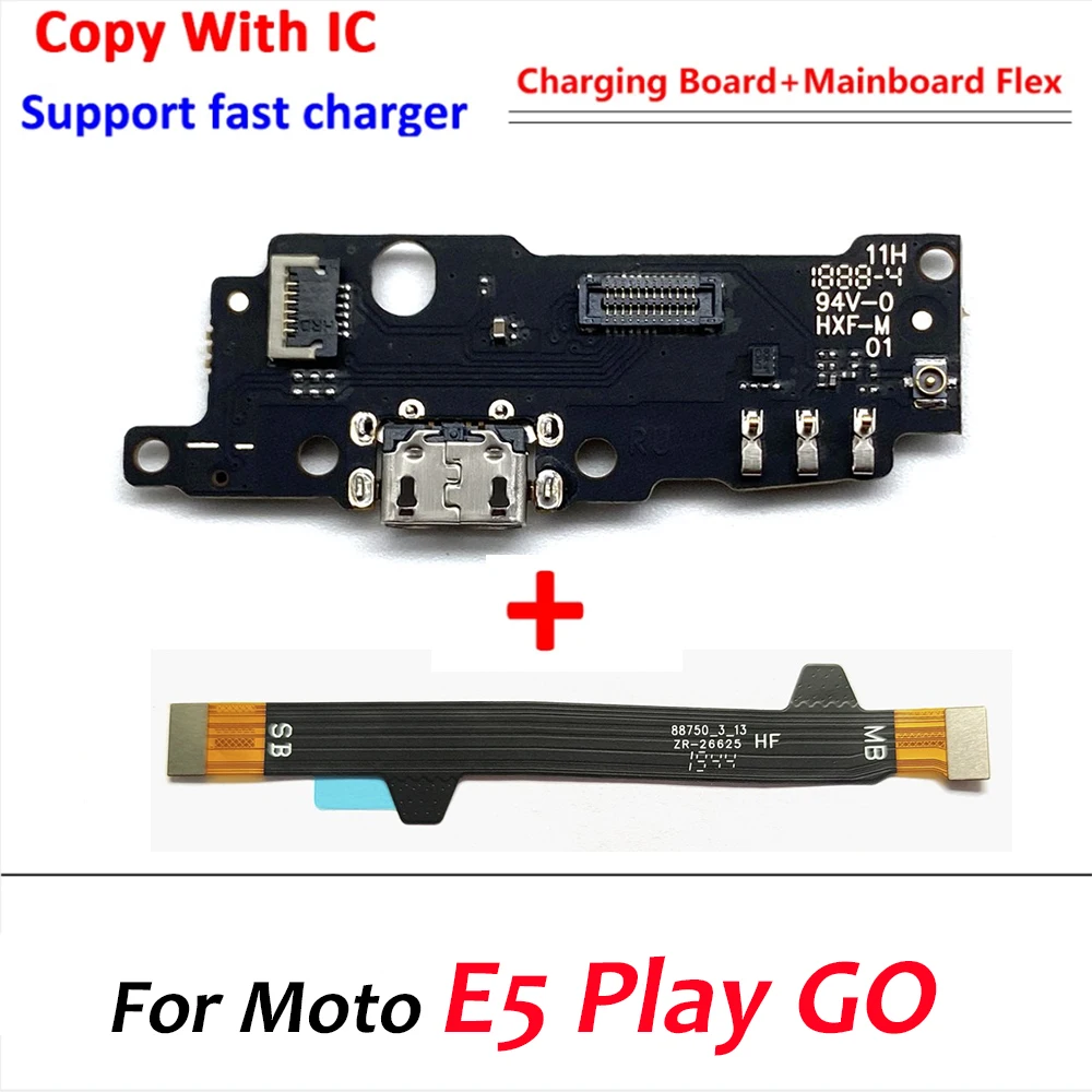 10Pcs，For Moto One Fusion E5 Play GO E7 Plus One Hyper Motherboard Main Board Connect USB Charging Port Dock Board Flex Cable