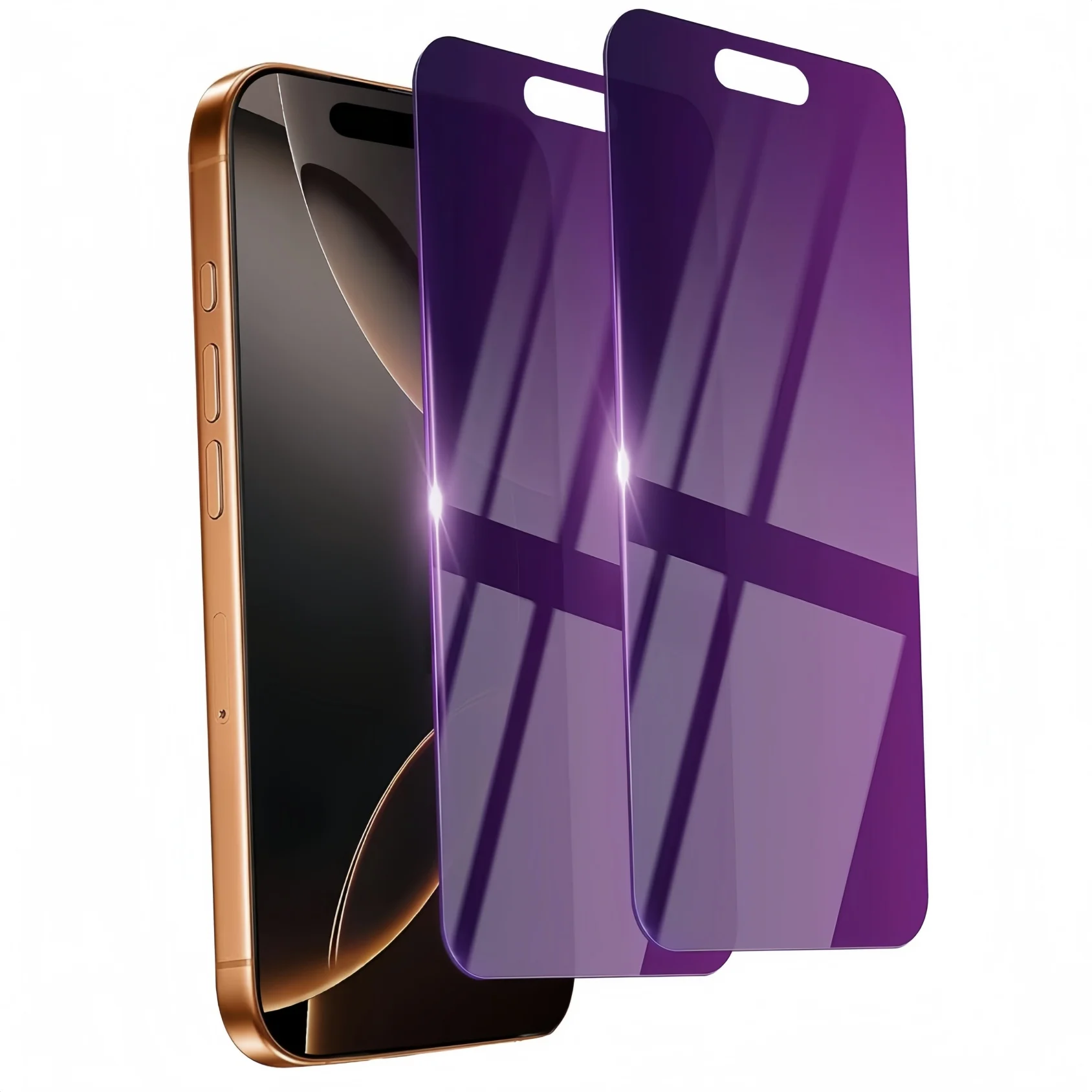 2 Stück Anti-Blaulicht Sichtschutzfolie für iPhone 17 16 Pro Max 17e 16e Gehärtetes Glas Augenschutz Vollständige Abdeckung