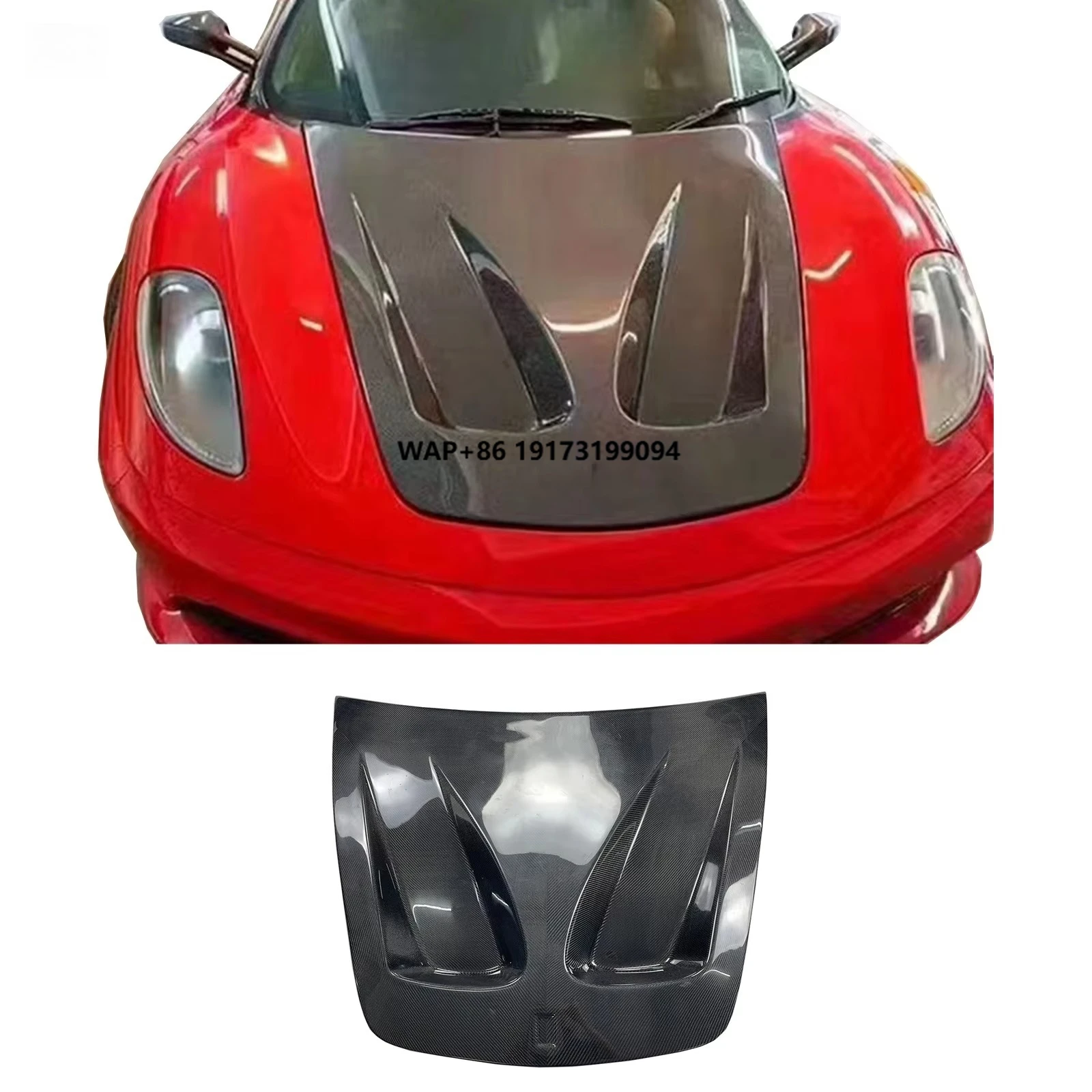 

High Quality 2005-2009 Car Accessories Carbon Fiber Engine Vrs Bonnet Hood For F430