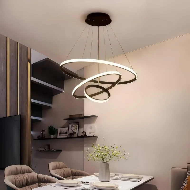 Modern Simple circle chandelier South America 3 Rings LED chandelier Dining room Living Rings LED Chandelier Simple Pendants