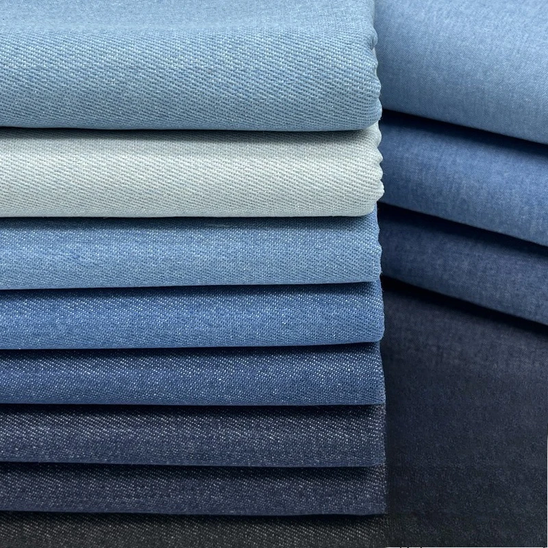 

Cotton Washed Denim Fabric By The Meter for Clothing Luggage Apron Shoes Skirt Pants DIY Sewing Thickened Cloth Soft Black Blue