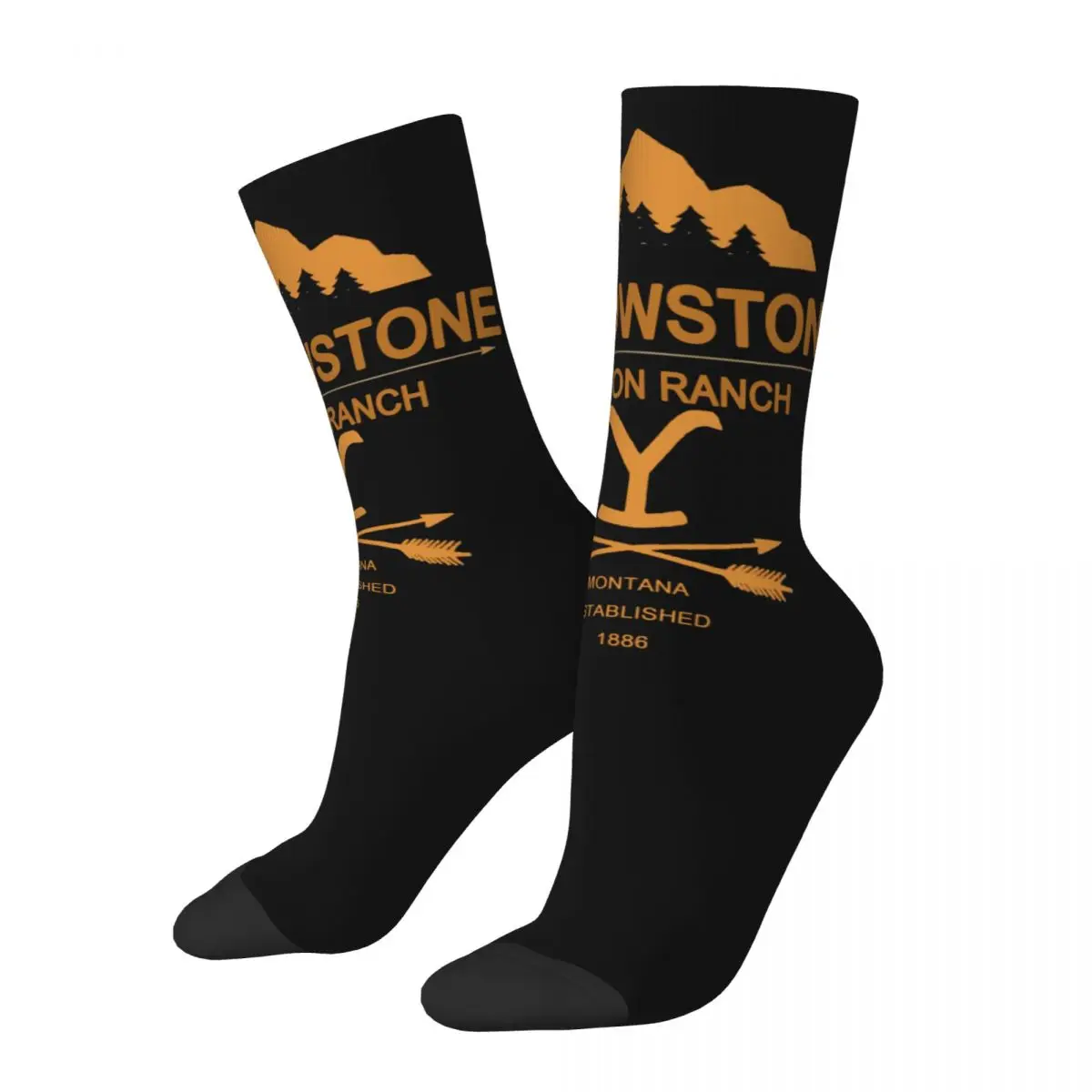 Cowboy Et De Yellowstone Dutton Ranch cosy Unisex Socks,Cycling Happy 3D printing Socks,Street Style Crazy Sock