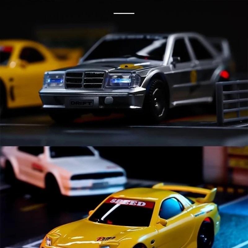 1:43 Mini Rc Drift Auto Voor Desktop 4wd Volledige Proportionele Controle Glad Drifting 3 Klassieke Gesimuleerde Modellen Voor Verzamelaars