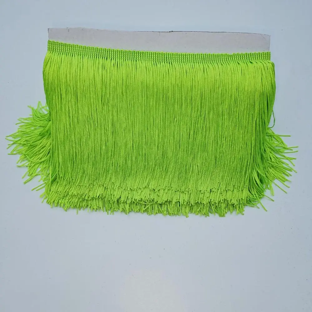 Adorno de flecos de encaje ancho para vestido latino, accesorios de ropa de escenario, borla de cinta de encaje, 10cm