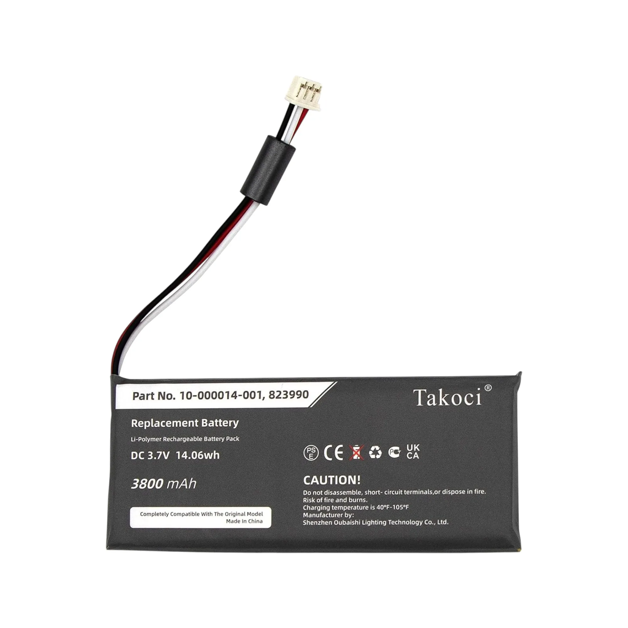 

Replacement Battery 3800mAh for ADT, 2GIG Panel SmartThings, GC3 Panel, SP1-GC3, GC3e Panel 823990, 10-000014-001