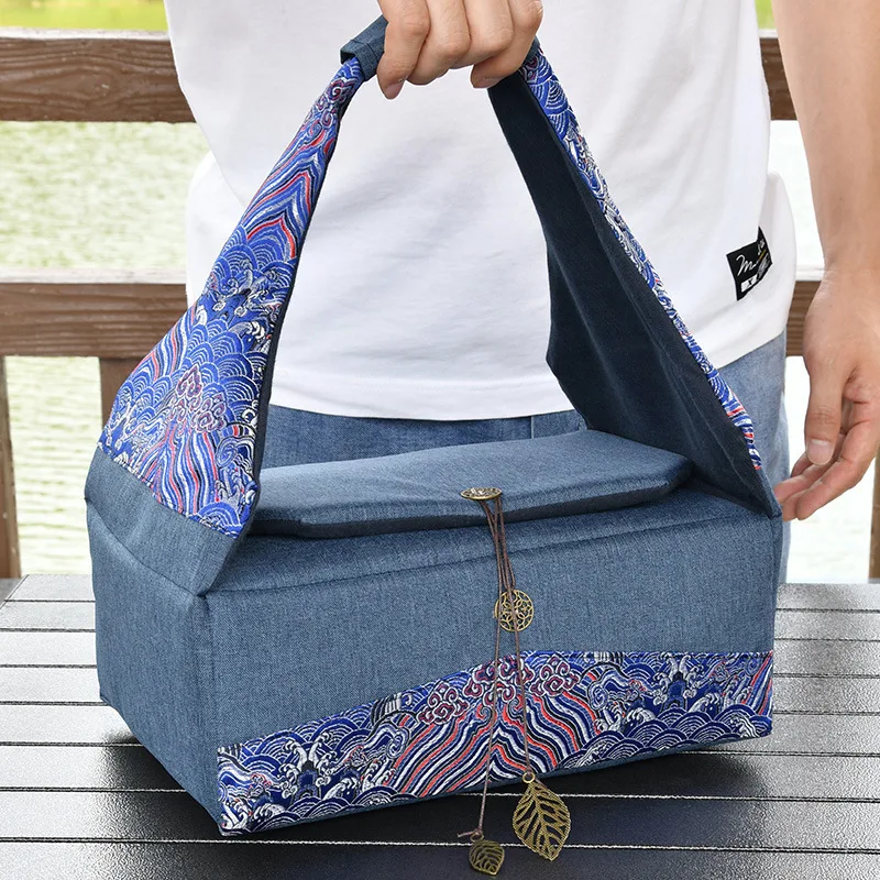 Portable Travel Storage Bag, Thickened, Inner Divided, Travel Organizer, Teapot Storage Cloth Bag