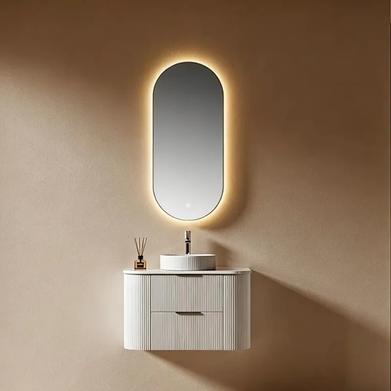 Fashion Modern Wooden Wall Mounted Bathroom Storage Cabinet Small 24 Inch Floating Bathroom Vanity With Sink - view 2