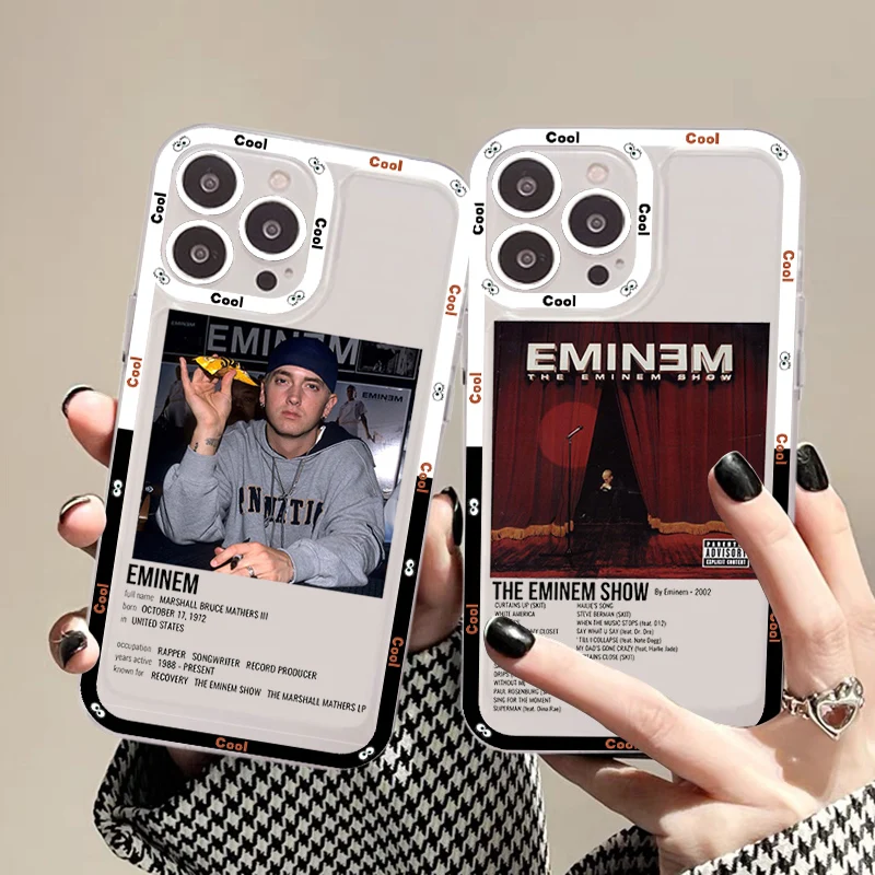 Hop Rapper Eminem rap Phone Case For iPhone 14 13 12 11 Pro Max Mini X Xs XR 6 7 8 Plus SE 2020 Transparent Case