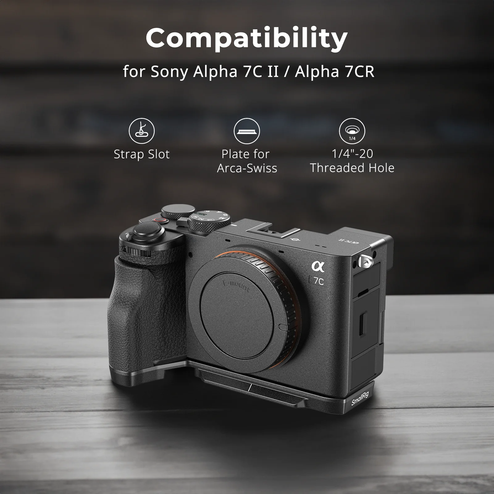 SmallRig A7C II/A7CR L-Shape Mount Plate w Silicone Handle for Sony Alpha 7C II/Alpha 7CR, w Arca-Swiss Quick Release Plate 4797