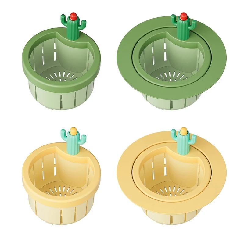 Cactus drenagens cesta coletor resíduos da da cozinha com imprensa esvaziamento cactus drenagem cesta filtro para