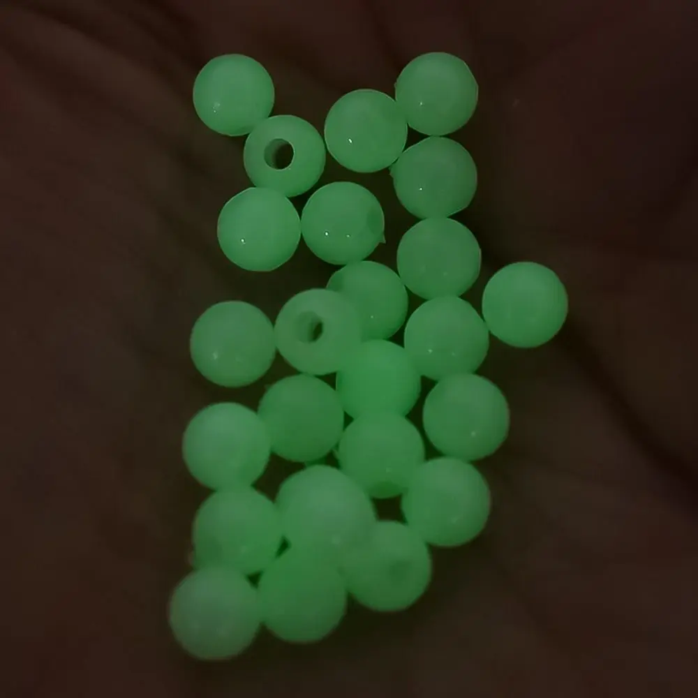 10-400Pcs Stoppers Fishing Soft Floats Beads Floating Luminous Glow Space Beans 3mm-20mm Hard Rubber Glowing Balls