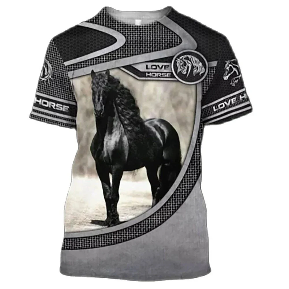 

Summer 3D Printing Love Horse Shirt Unisex Fashion Men's Tee Shirt Large Loose O-Neck T-Shirt Casual Short Sleeve T shirt Cloth